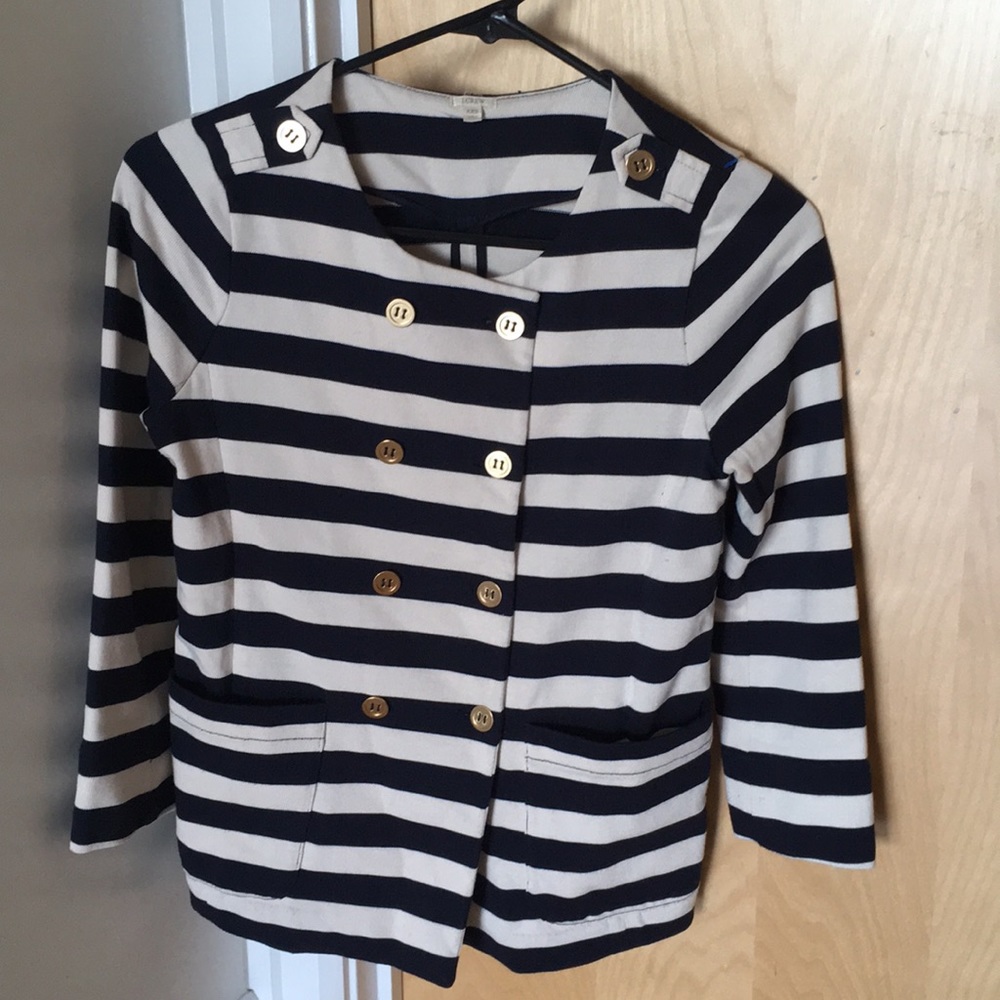 Used j.crew xxs stripped blazer - Picture 2 of 7